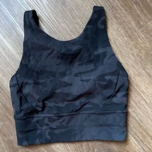 Lululemon Stronger As One - High Neck Long Line Bra (Black Gray Camo) Sz 2 RARE